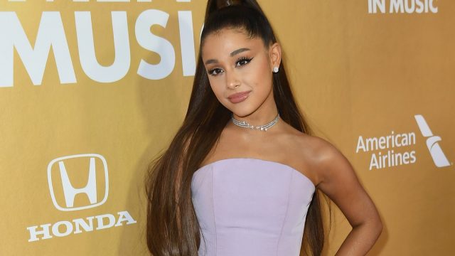 ariana grande in pink dress on red carpet