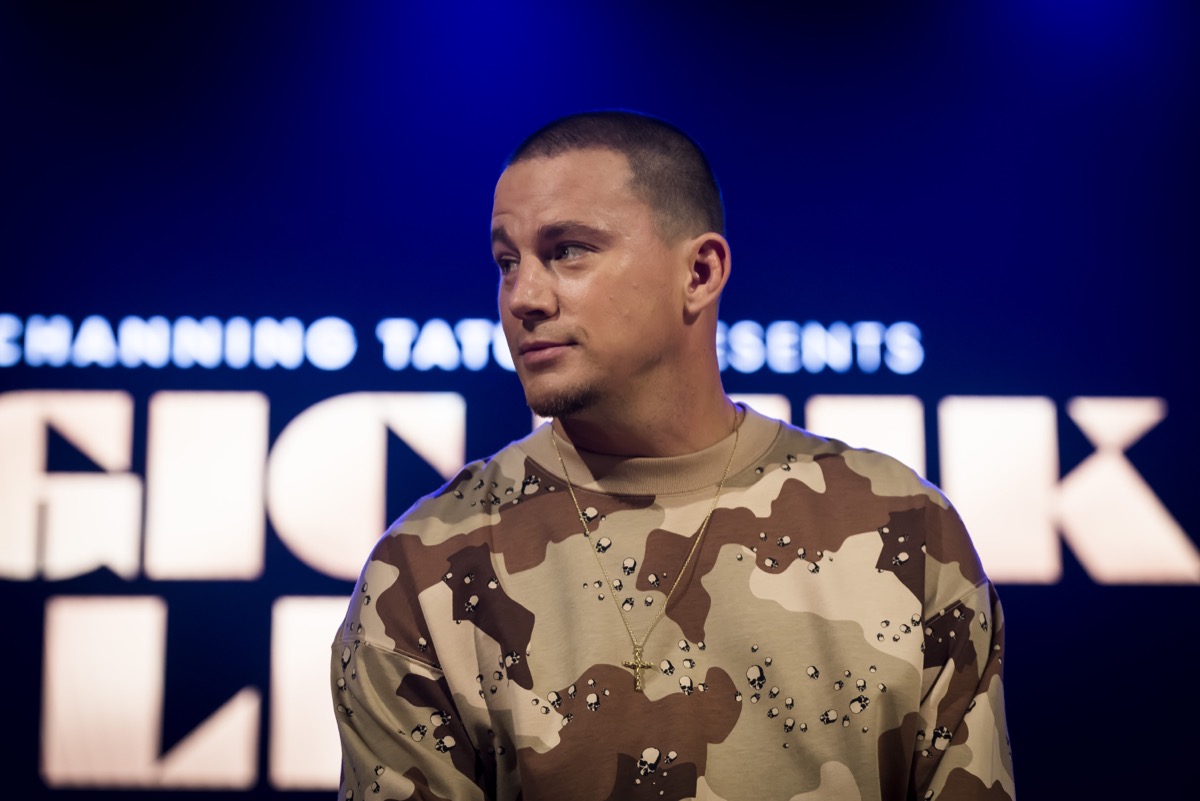 channing tatum in camo sweatshirt