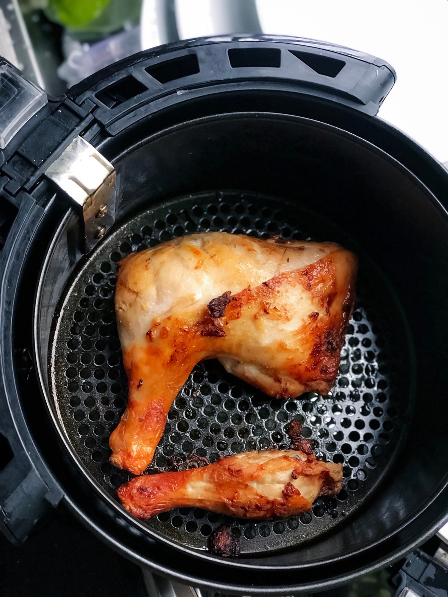 chicken leg in air fryer basket