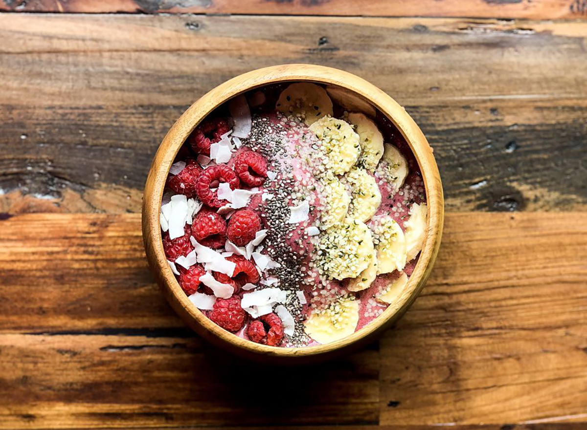 smoothie bowl with berries and seeds