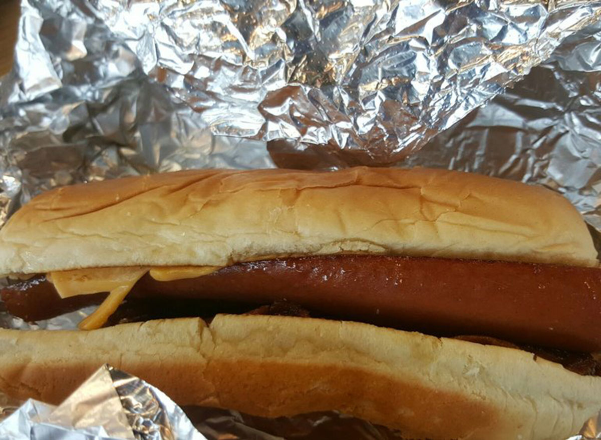 five guys bacon cheese dog