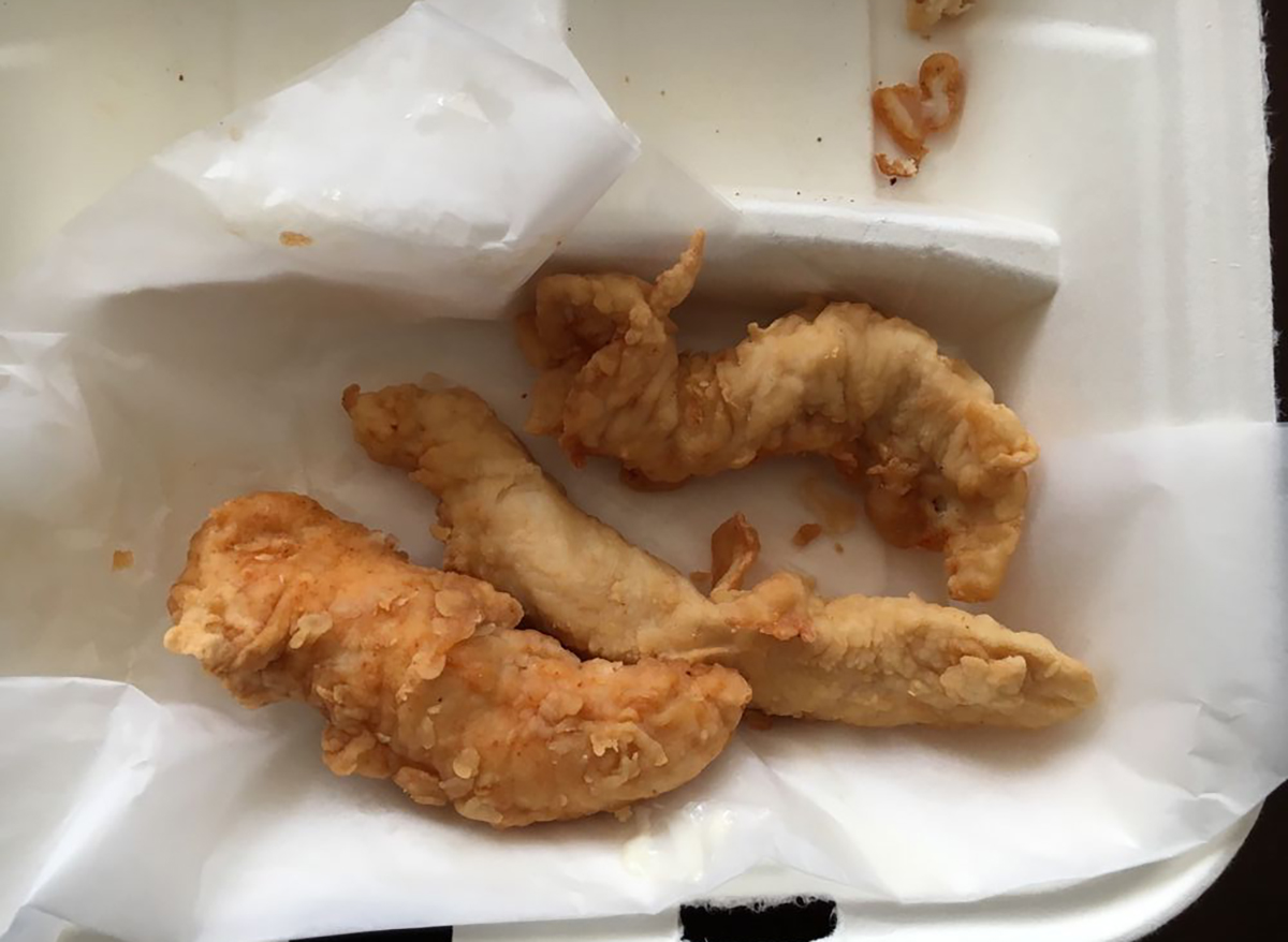 chicken tenders in to-go container