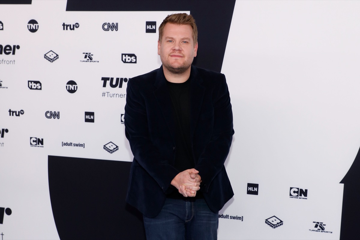 james corden on red carpet in jeans and a blazer