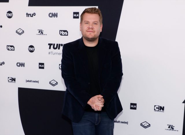 james corden on red carpet in jeans and a blazer