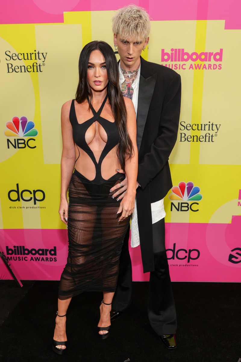 megan fox and mgk on red carpet at bbmas