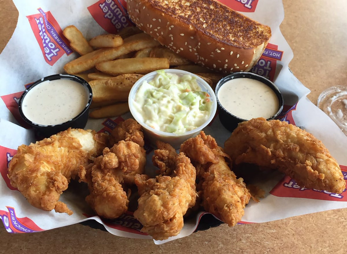 plate of chicken with coleslaw