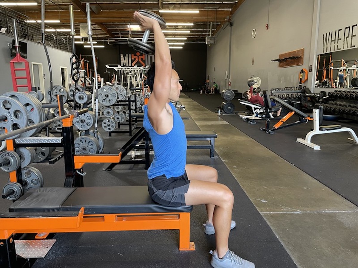 6 overhead db triceps extensions