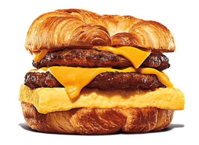burger king double sausage egg cheese croissantwich