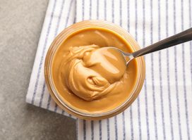 smooth peanut butter spoon