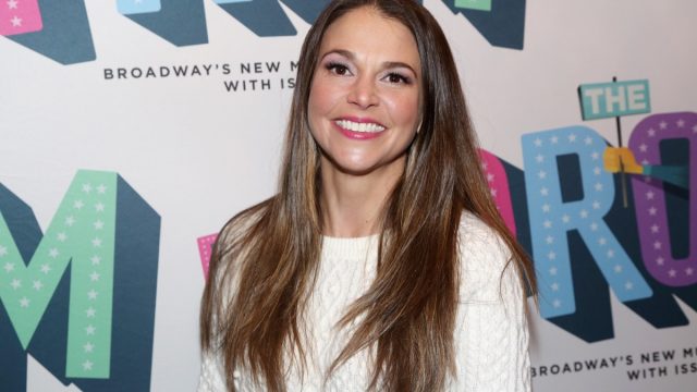 sutton foster smiling on red carpet