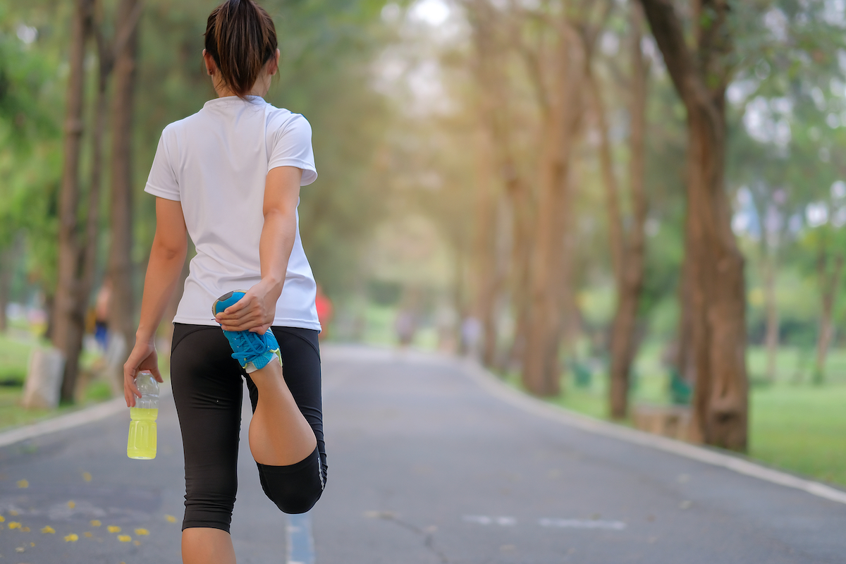 woman exercising in the park