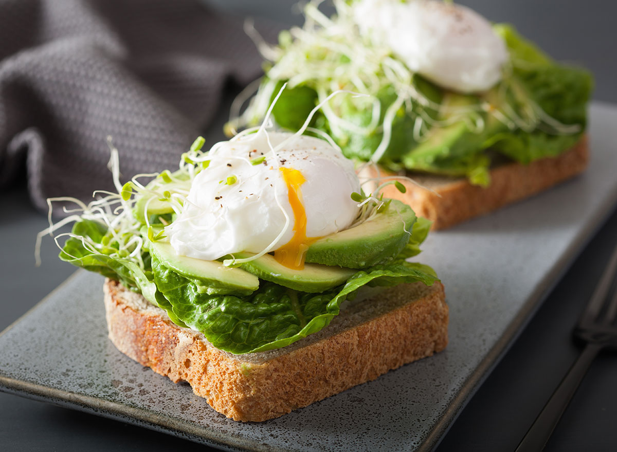 avocado toast eggs sprouts