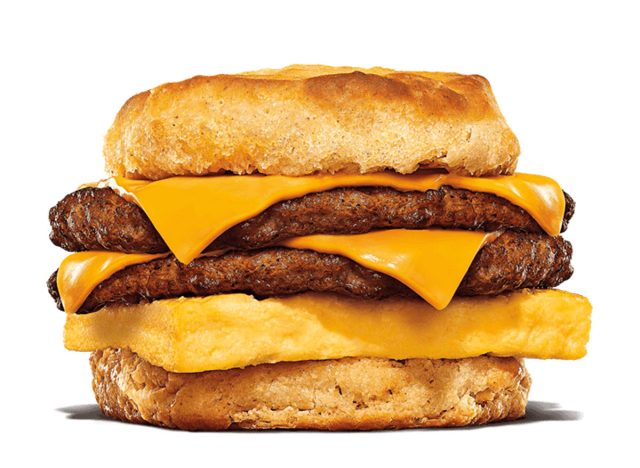 burger king double sausage egg cheese biscuit