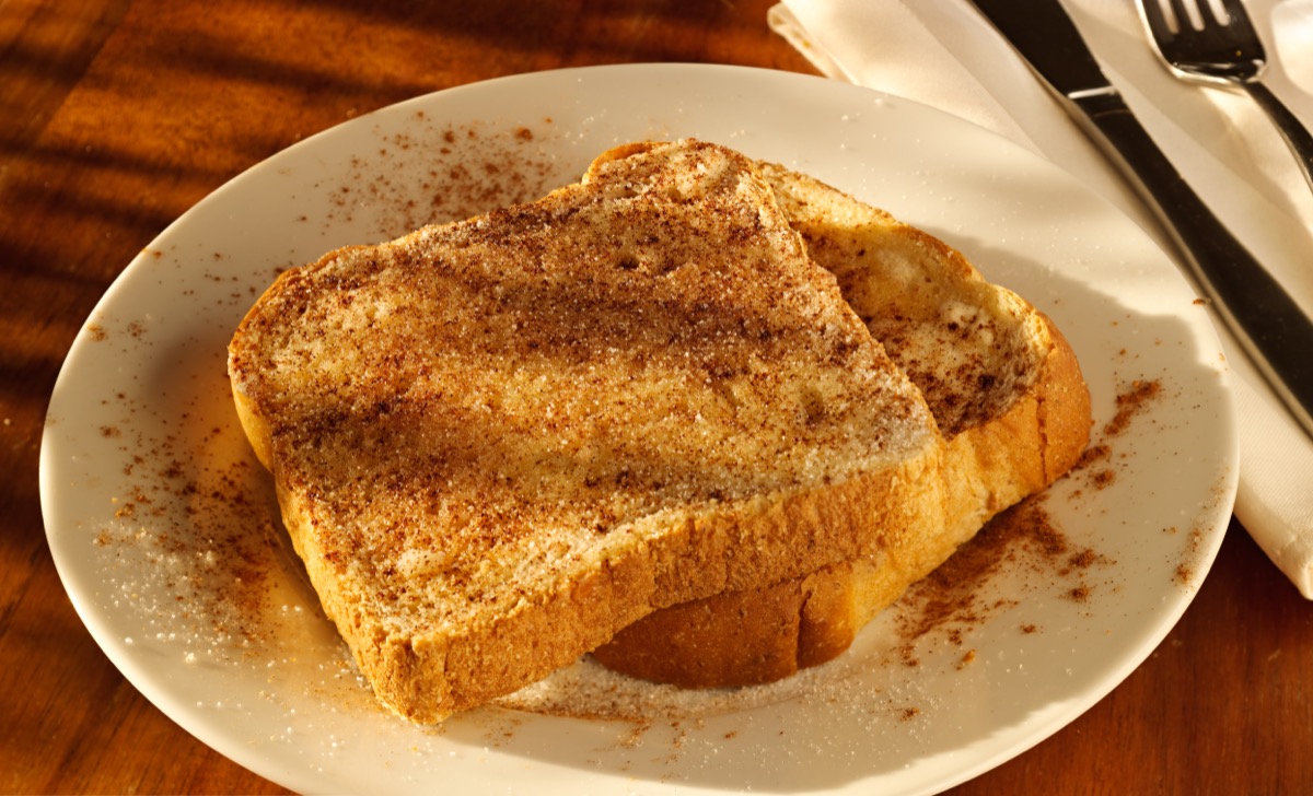 cinnamon toast on white plate