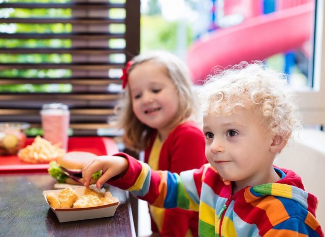 eating kids meal