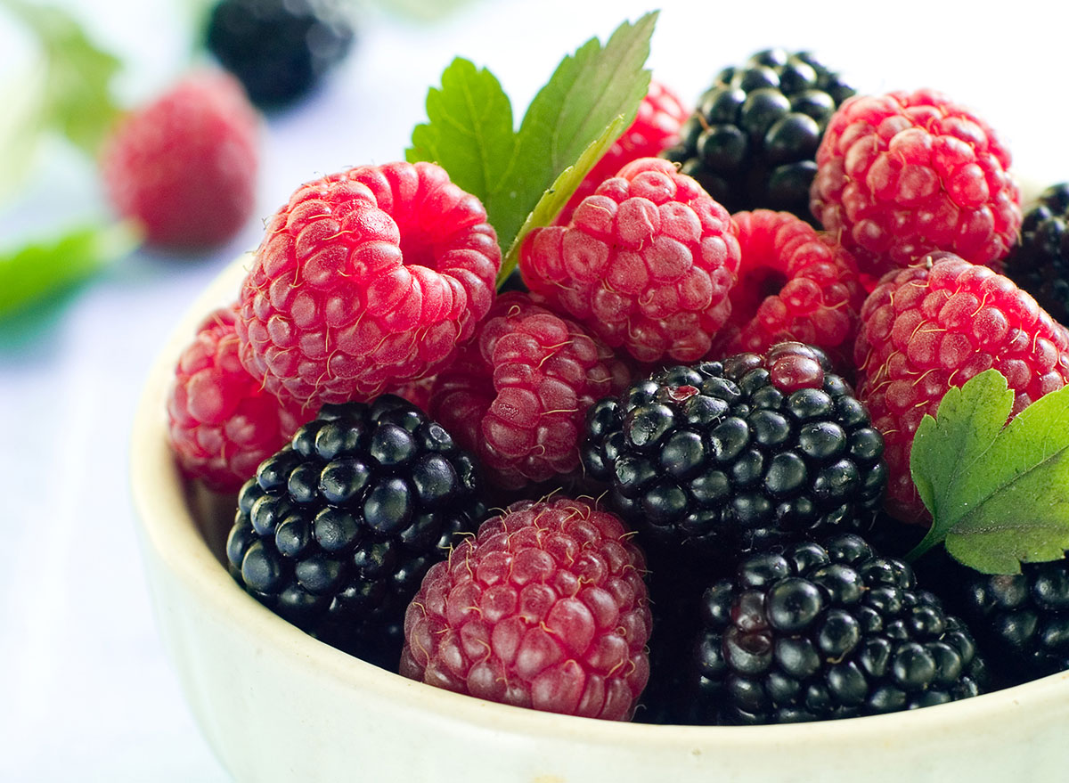 raspberries and blackberries