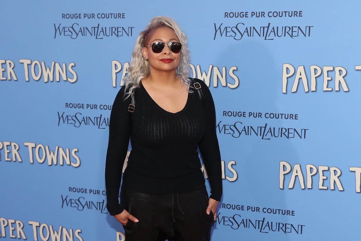 raven symone on red carpet with platinum hair
