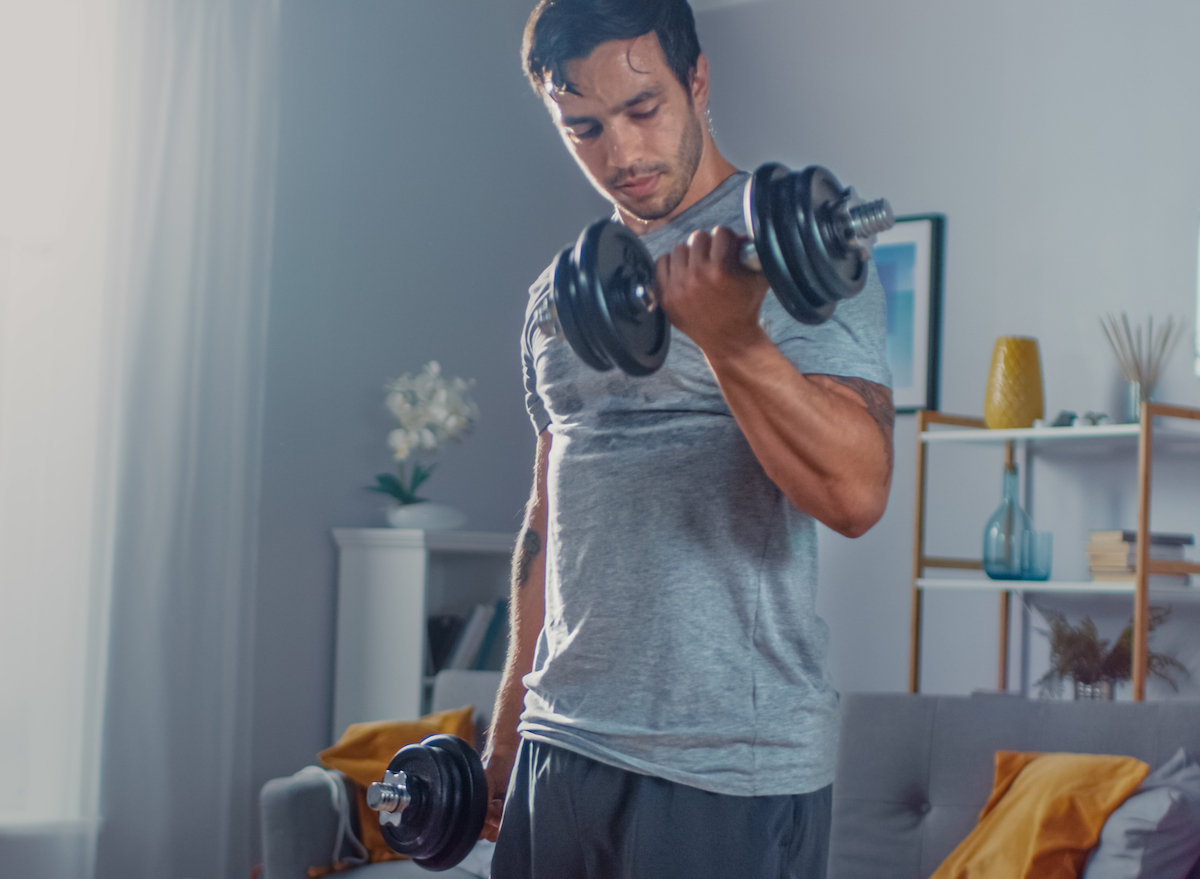 Carrying dumbbells top