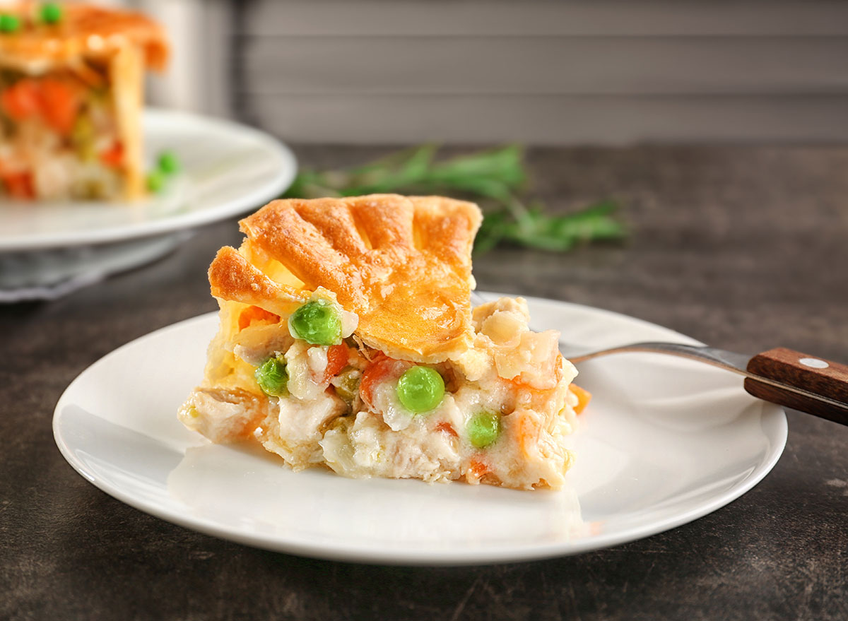 slice chicken pot pie