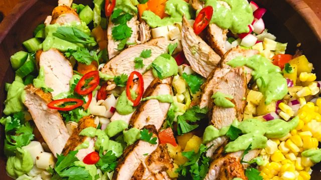 Summer Chicken Sink Salad with Basil and Balsamic