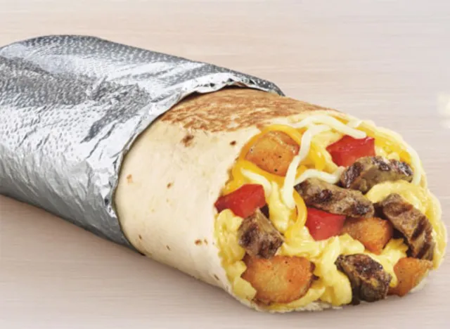 taco bell grande toasted breakfast burrito steak