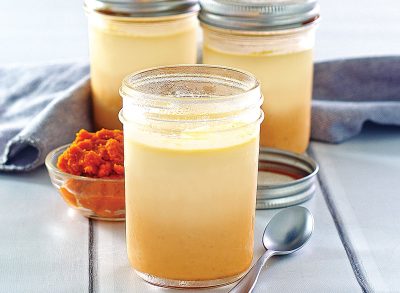 two layered creamy pumpkin yogurt