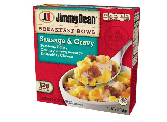jimmy dean-country-gravy cheddar potatoes breakfast bowl