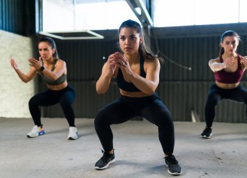 woman in hiit class
