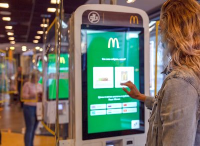 woman ordering mcdonalds