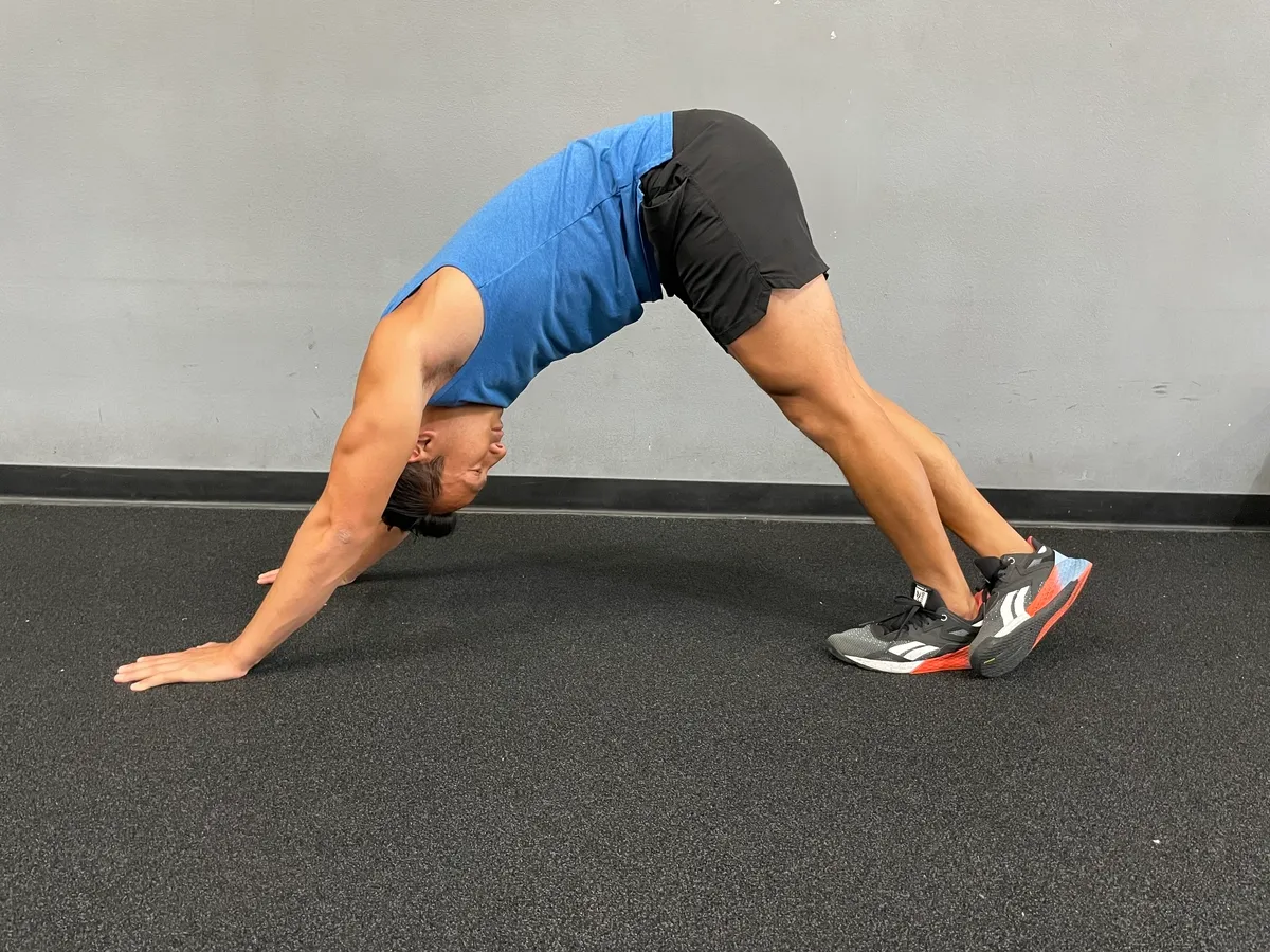 downward dog calf stretch