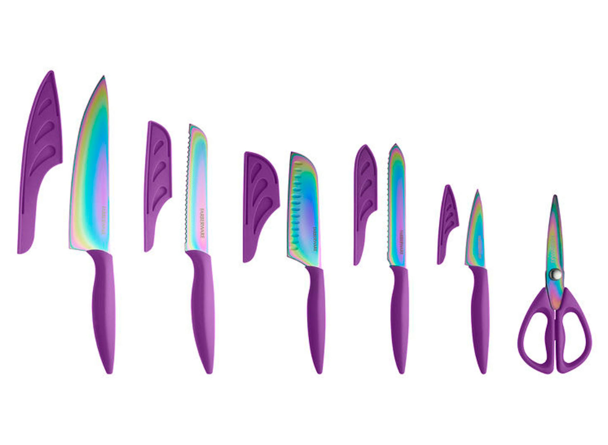 Farberware 11-piece Purple Rainbow Titanium Cutlery Se Walmart