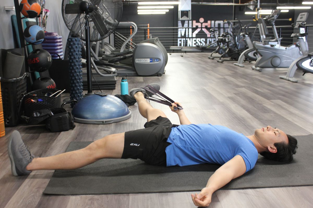 side lying hamstring stretch