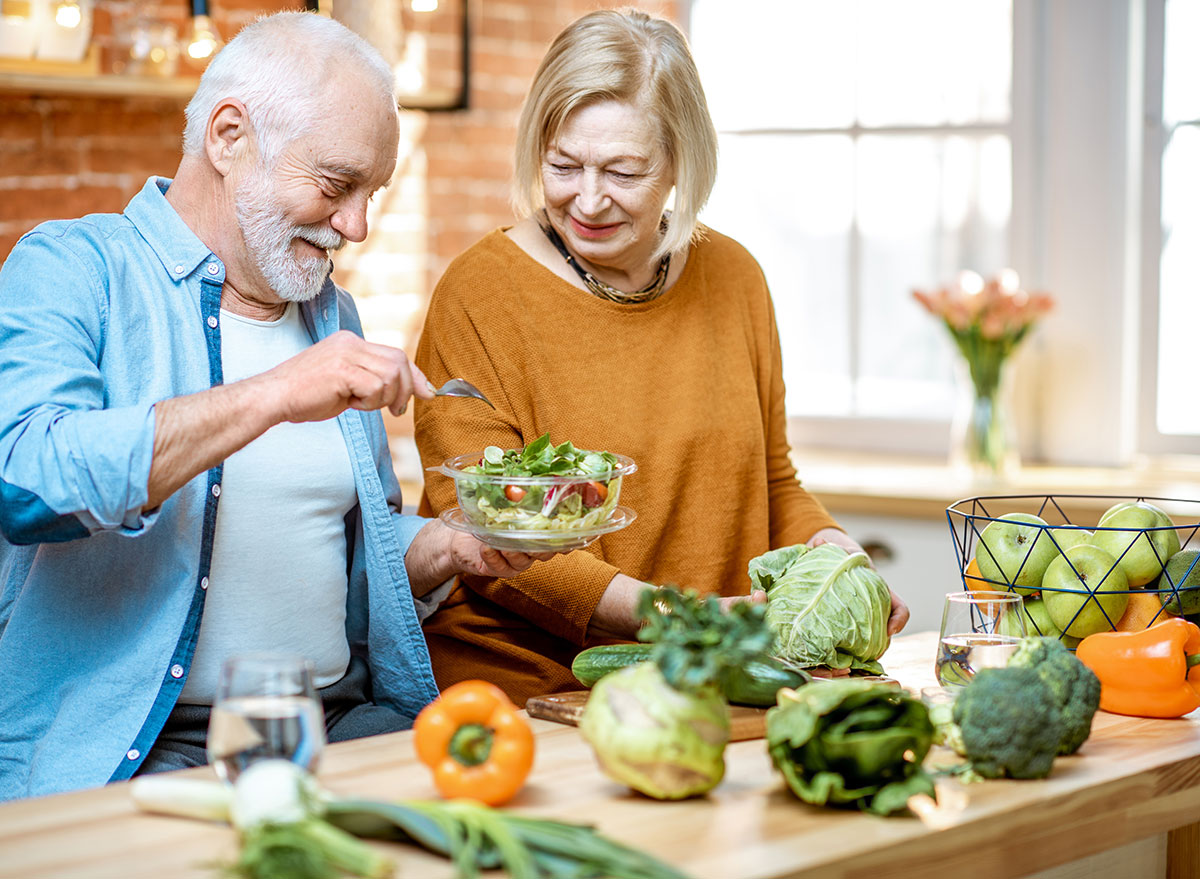 couple cooking together