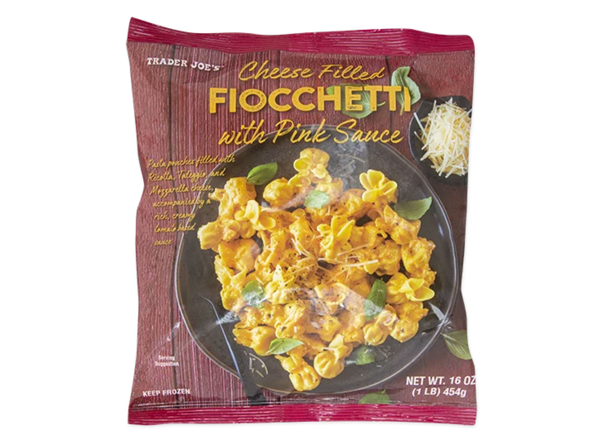 trader joes cheese filled fiocchetti pink sauce