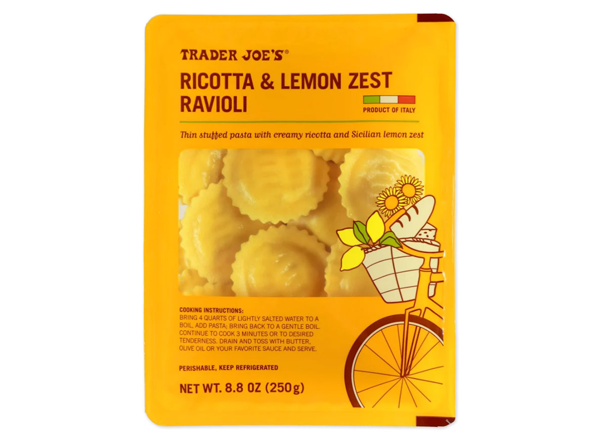 trader joes ricotta lemon zest ravioli
