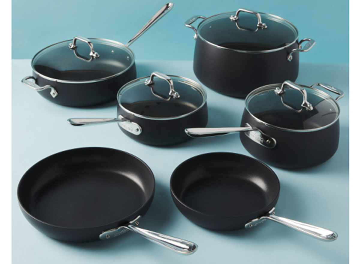 Indian Teal Ceramic Non-Stick 10-Piece Cookware Set