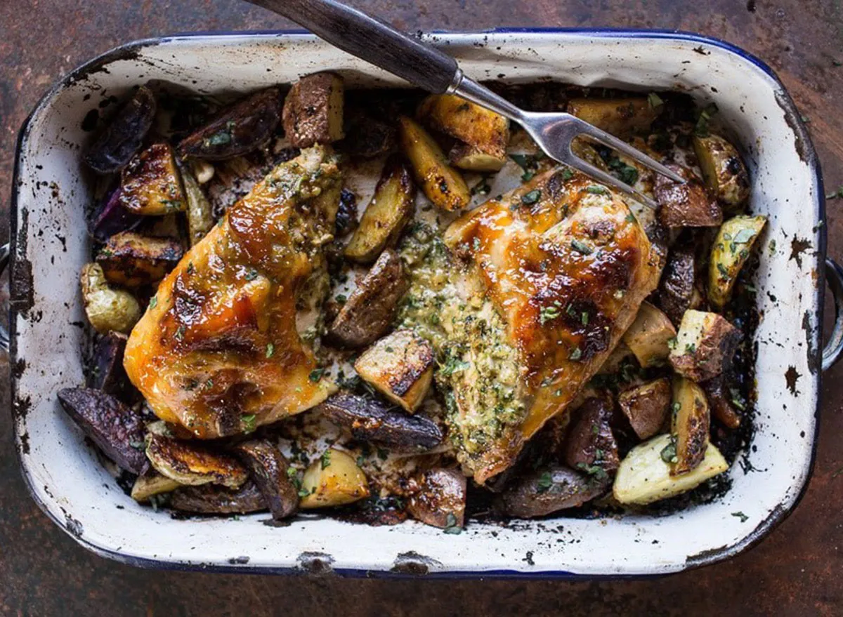 apricot walnut brie stuffed chicken