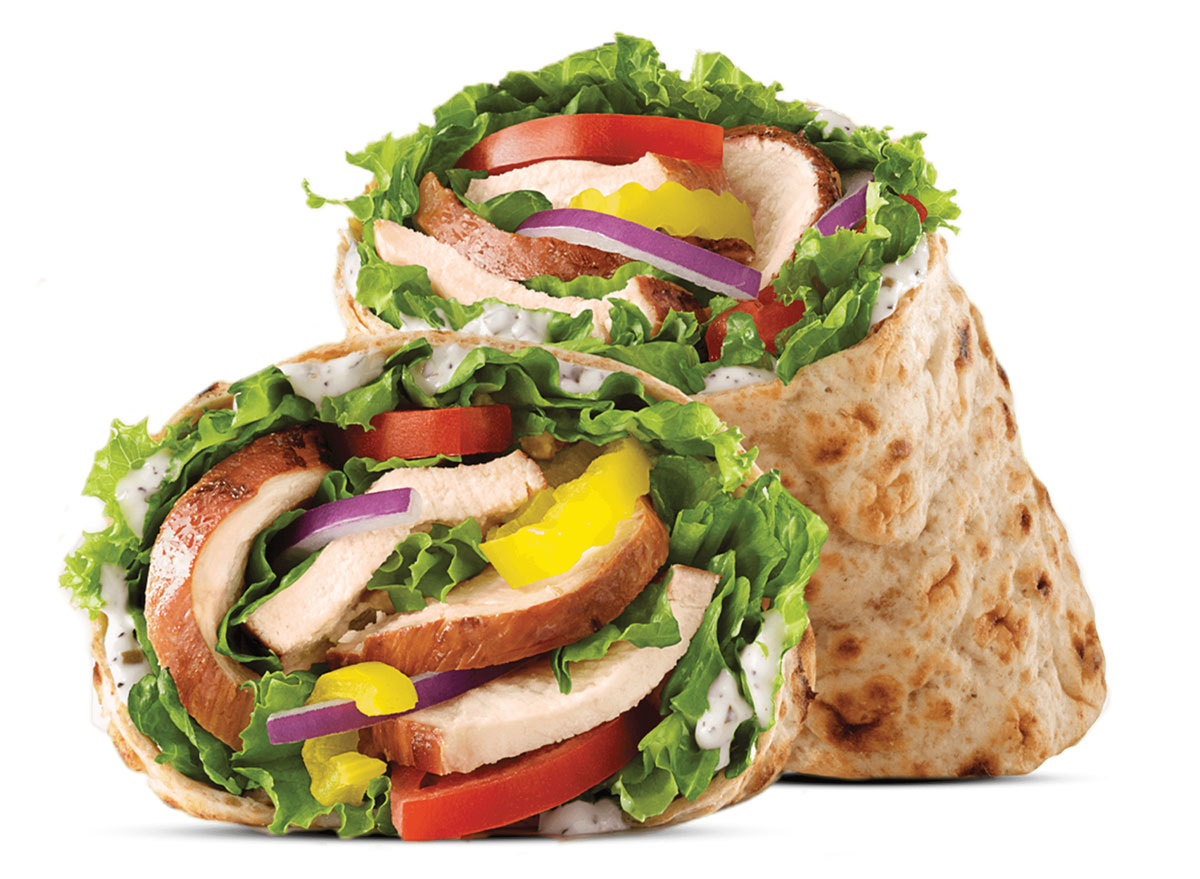 arbys creamy mediterranean chicken wrap