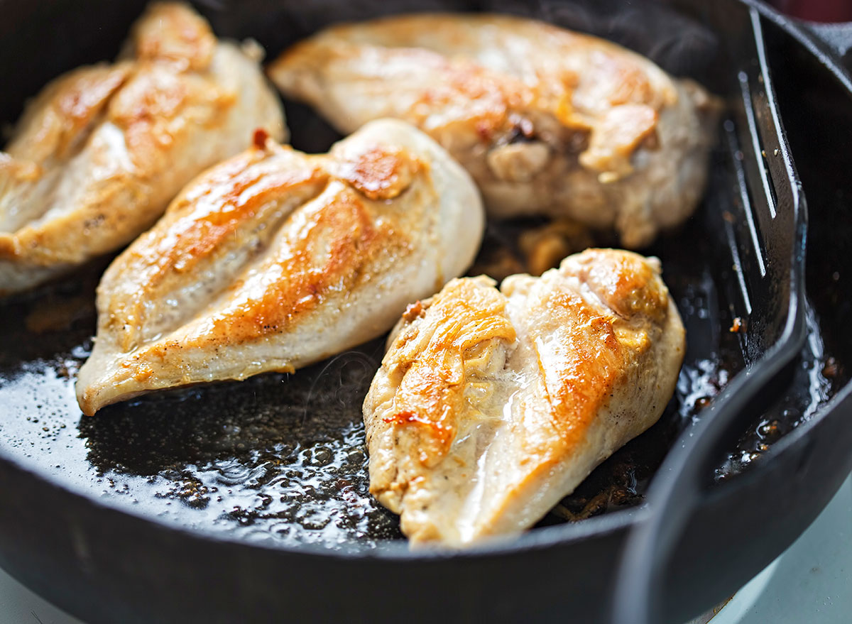 chicken in pan