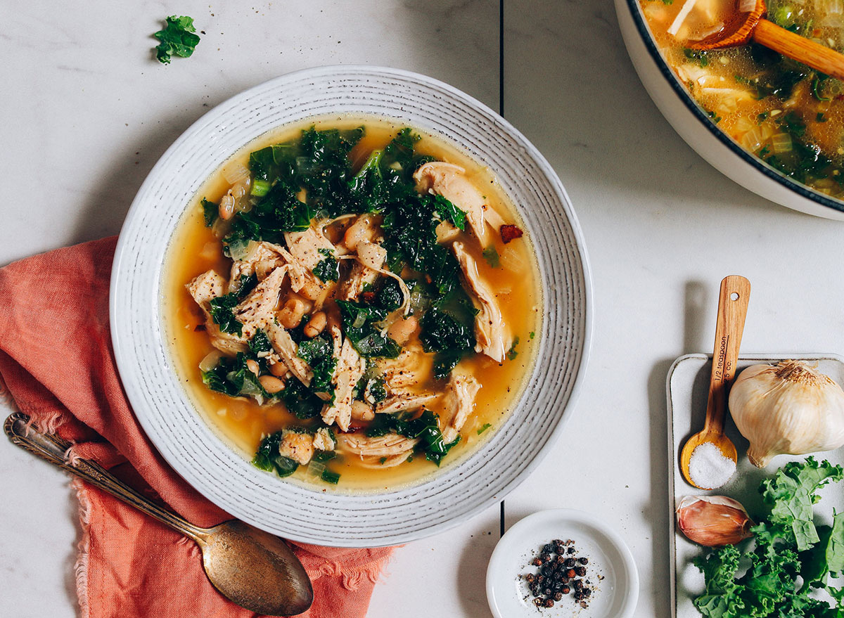 chicken soup white beans kale