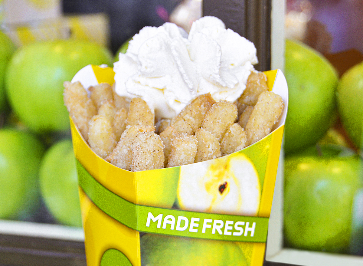 legoland apple fries with whipped cream