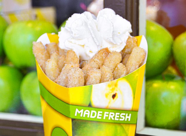 legoland apple fries with whipped cream