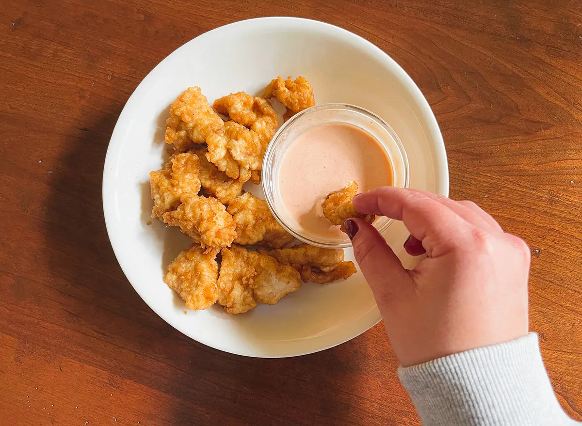 tasting costco Just Bare chicken nuggets