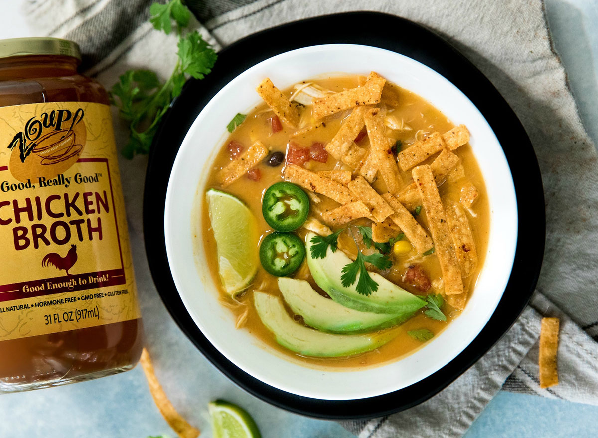 creamy pumpkin chicken tortilla soup