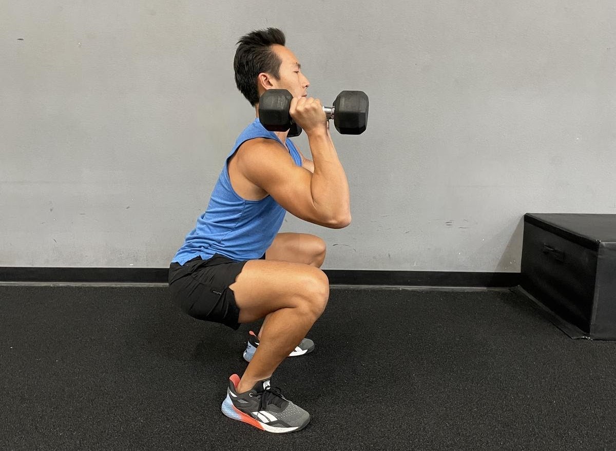 front squat with dumbbells