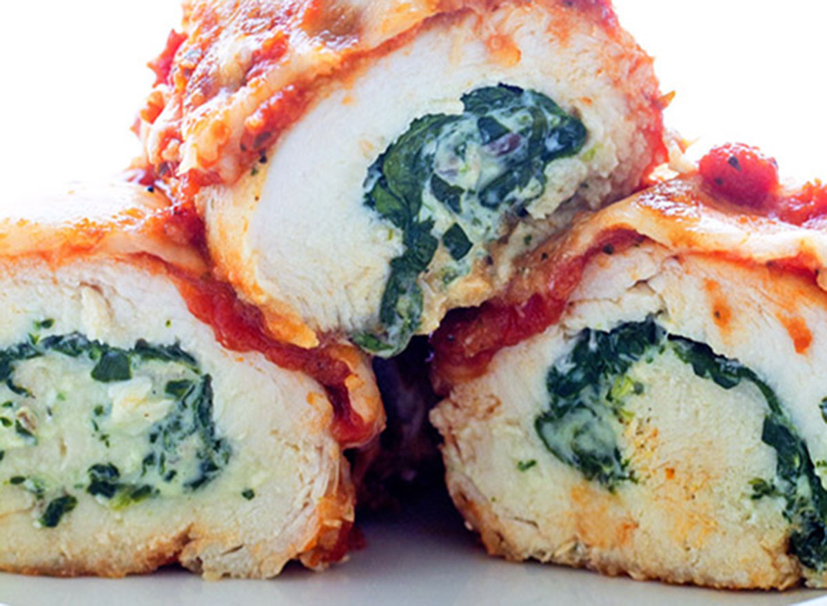 easy stuffed rolled baked chicken