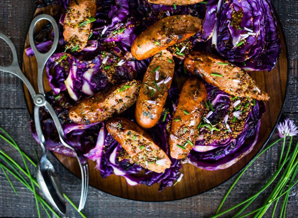 grilled cabbage sausage