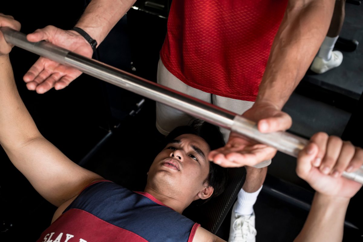 gym weights lifting spotter