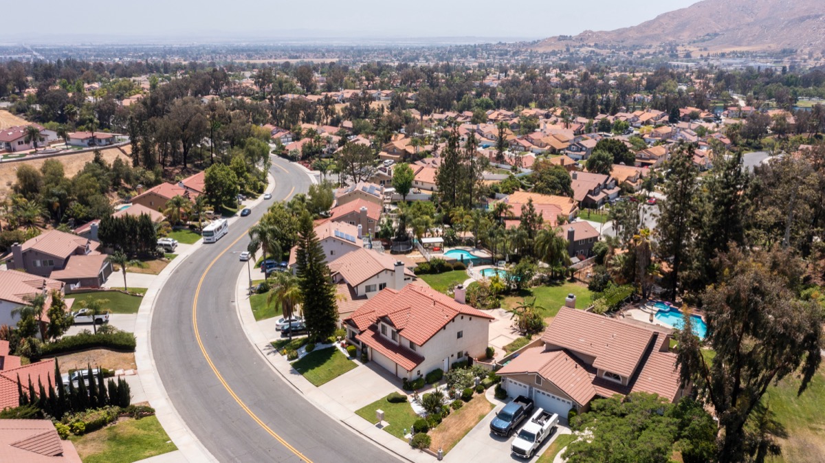 aerial daytime view of moreno valley california