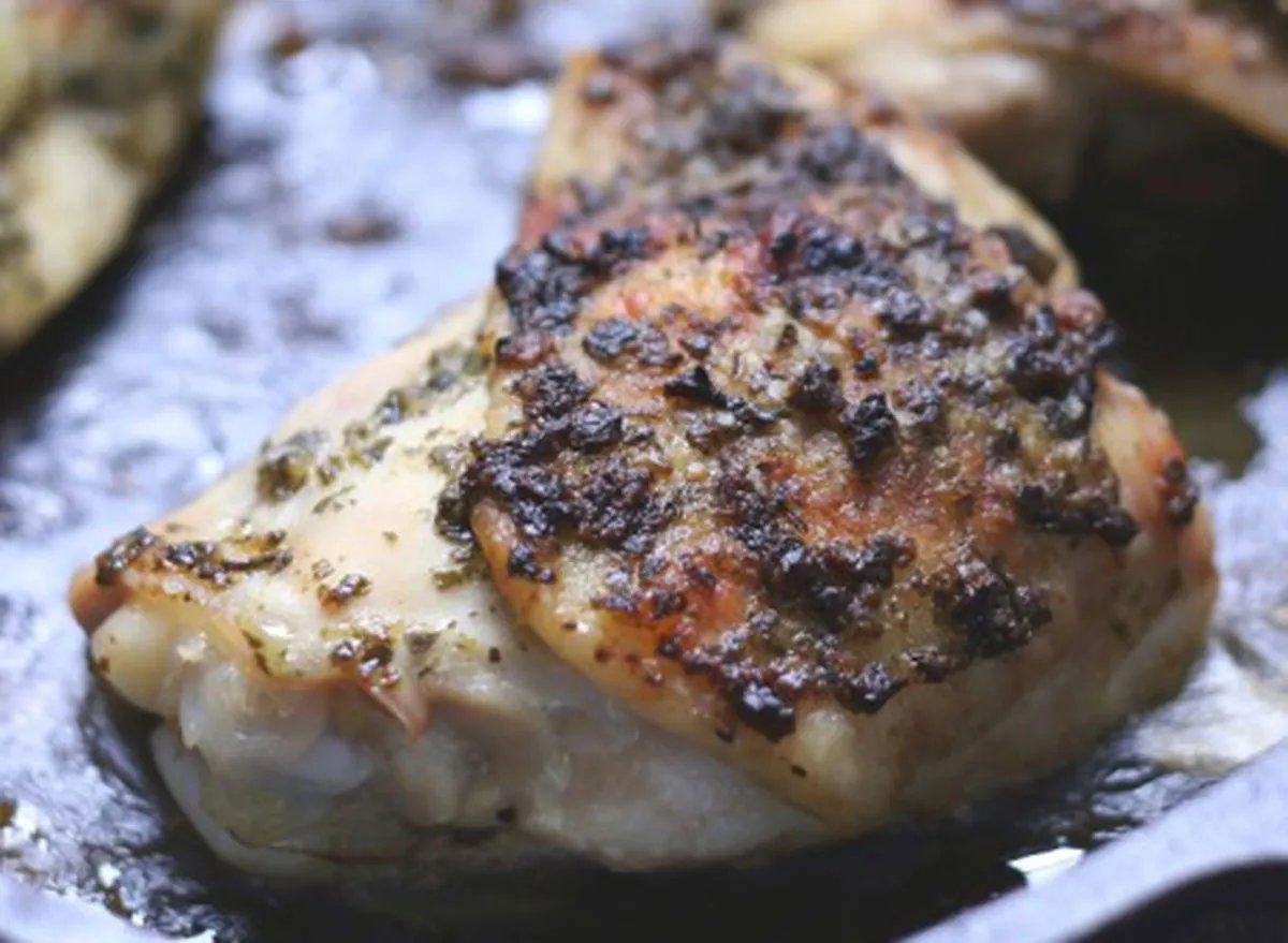 pesto stuffed chicken thighs